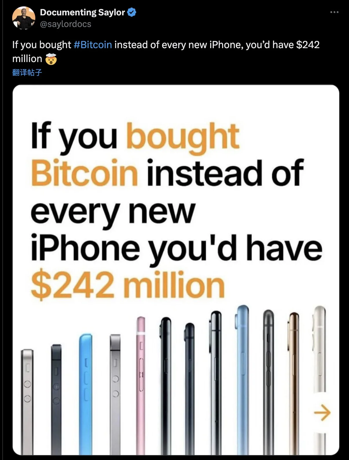 Michael Saylor：历年iPhone换新资金配置比特币或产生2.42亿美元收益